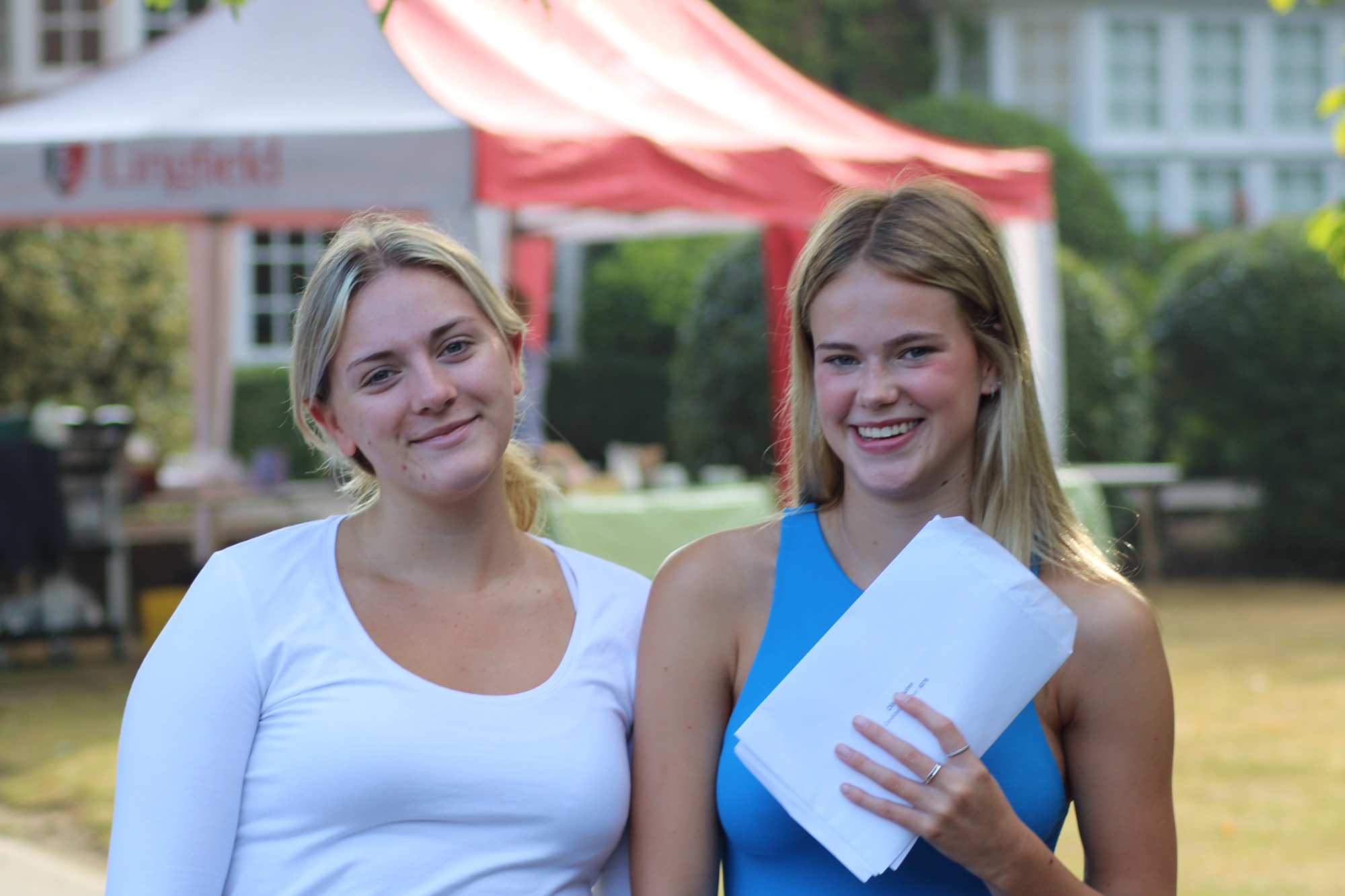 Lingfield College Sixth form students receiving their  results 