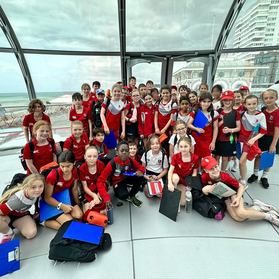 year 5 students at the i360 in Brighton
