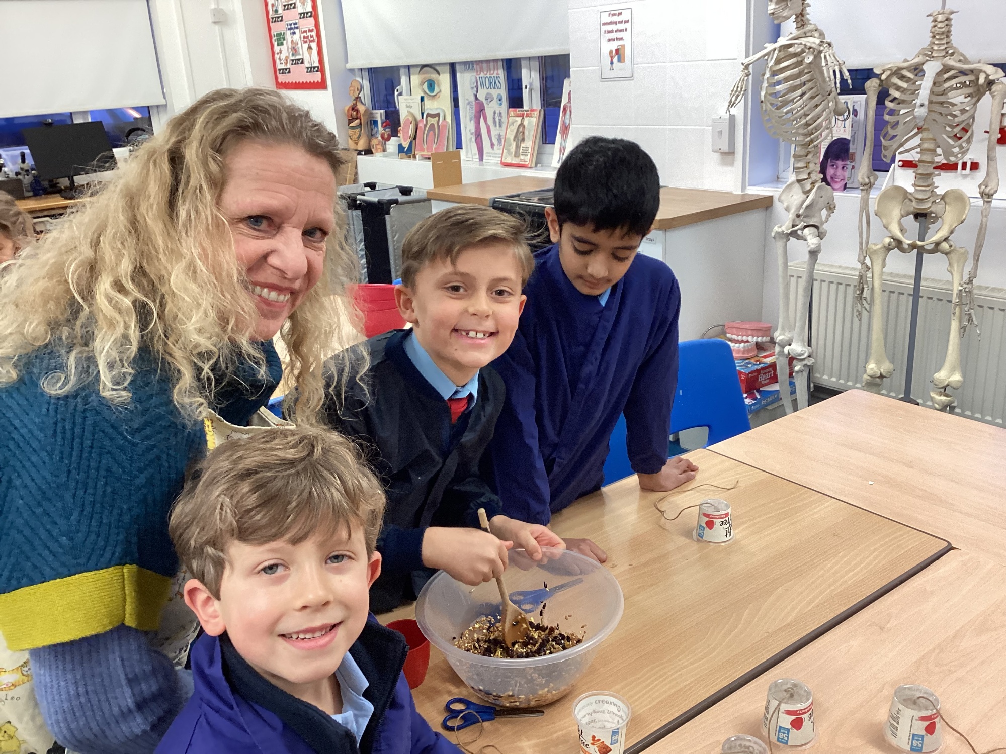 Making bird feeders at Lingfield Prep