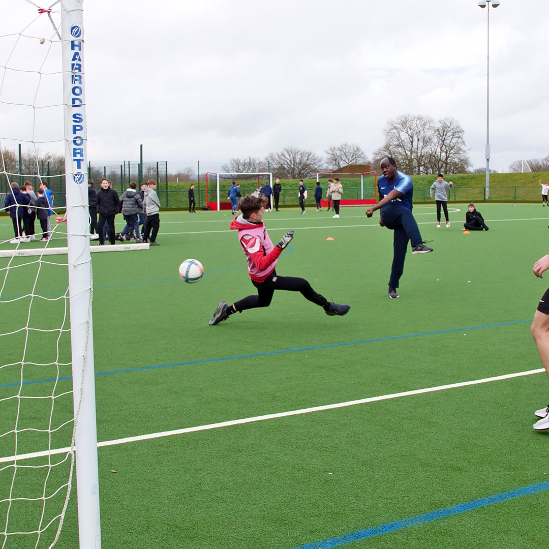 Staff V students football match in aid of St Catherines Hospice