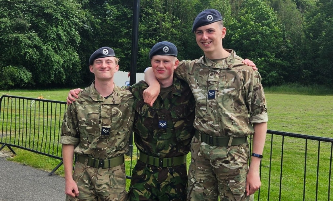 Josh, John and Myles take part in their first Cadet Annual Inspection Parade