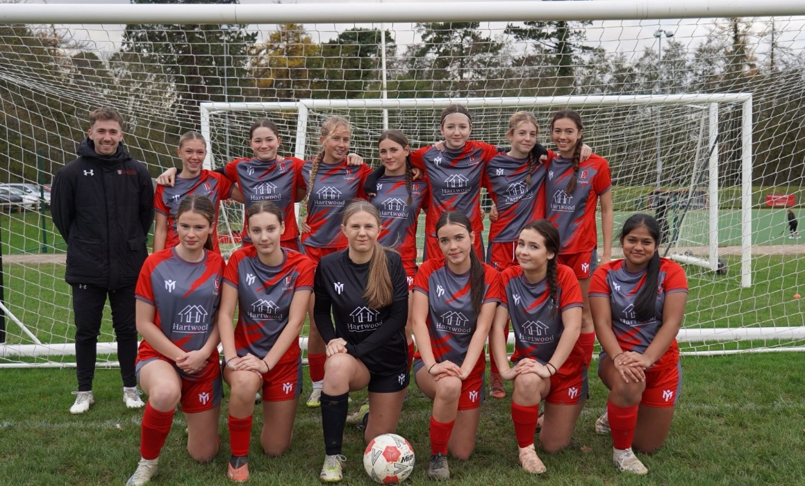 Lingfield U15 girls with coach Mr Hill